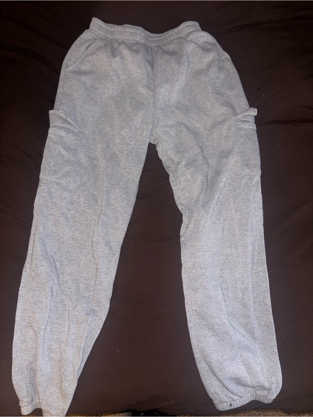Heather Gray Jogger Sweatpants with Elastic Waist
